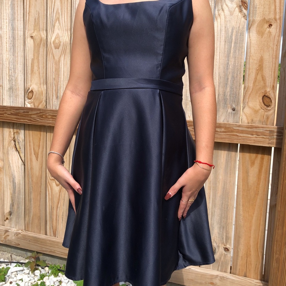 Morilee Madeline Gardner navy blue dress - Picture 2 of 3